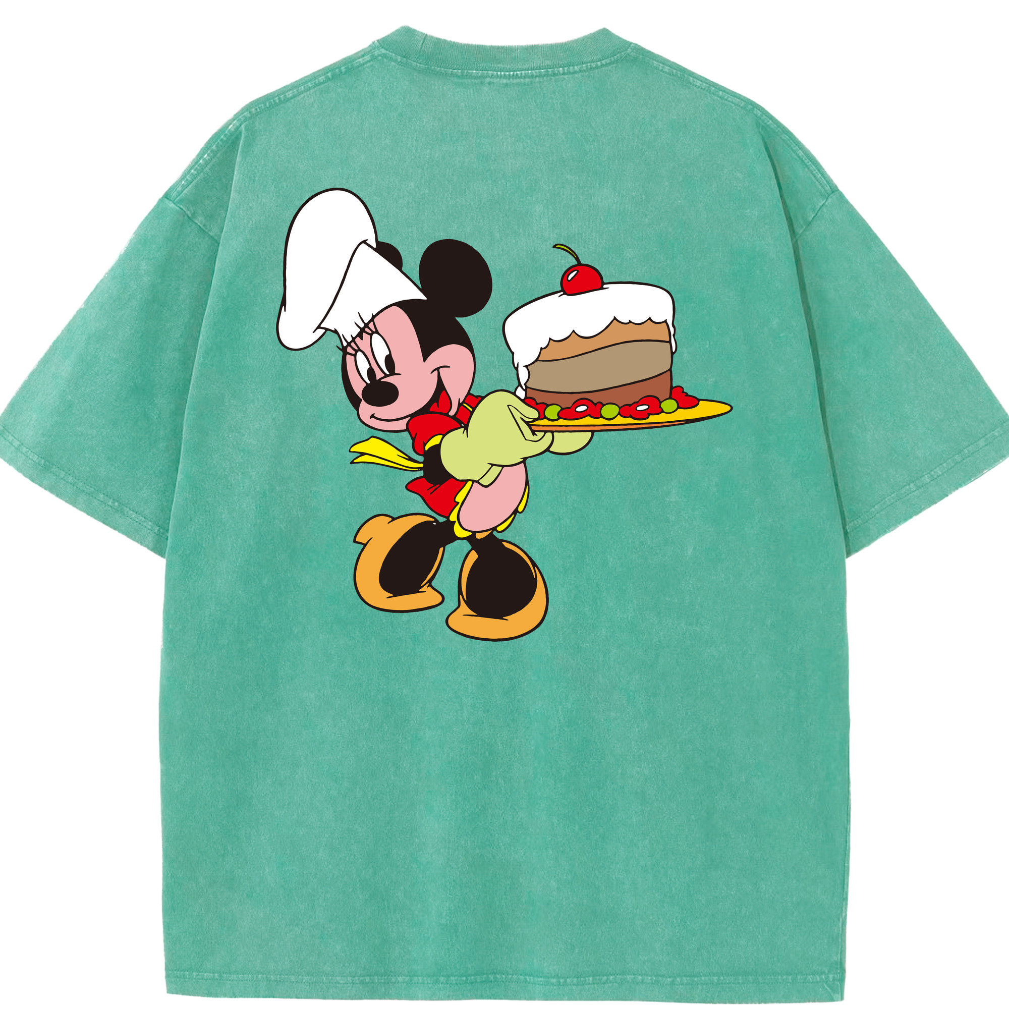 （画像用） ミッキーマウス Mickey Mouse 綿100% ヴィンテージ風 半袖Tシャツ（背面プリント）